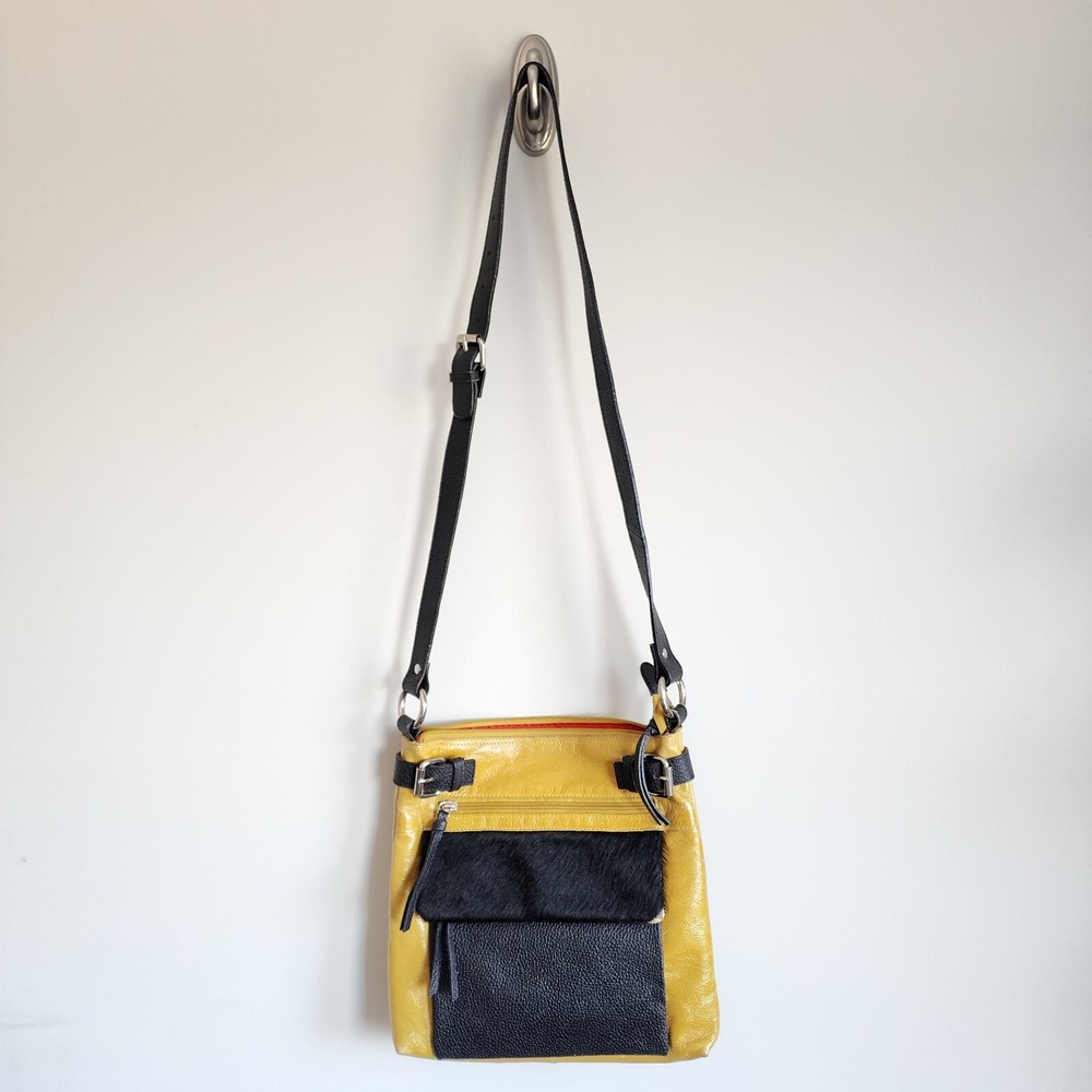 Cleo & Patek Handbag Leather Calf Hair Crossbody Travel Purse